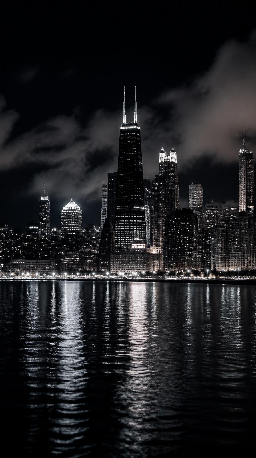 Chicago skyline at night
